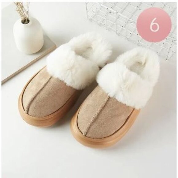 Shoes - New in Package Taupe Suede Home Indoor Floor Slippers Sizes Small - Large